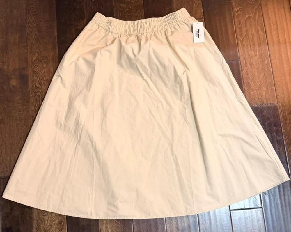Women's A-Line Elastic High Waist Flare Work Midi Knee Length Stretchy Skirt